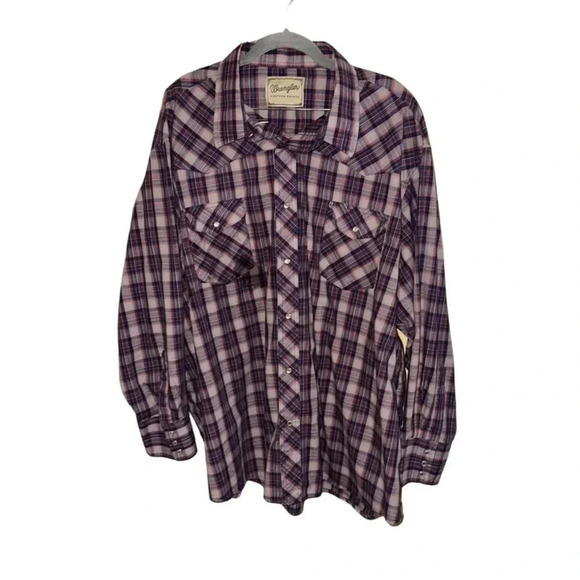 Wrangler Western Pearl Snap Button Down Shirt Size XXXL - Picture 2 of 7